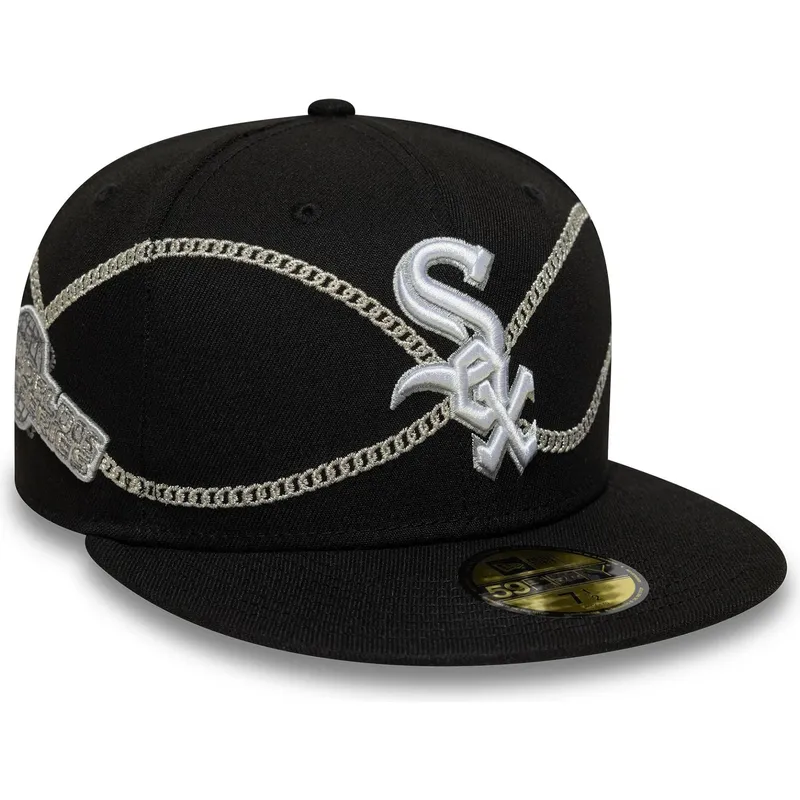 shapka-ploska-cherna-prilepnala-59fifty-chain-wrap-na-chicago-white-sox-mlb-ot-new-era