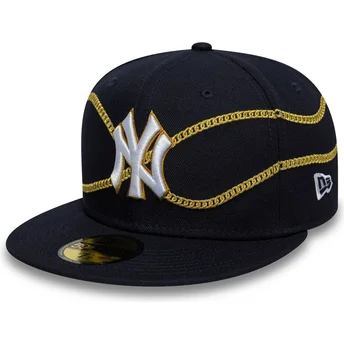 New Era New York Yankees MLB 59FIFTY Chain Wrap navyblå fitted cap