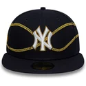 flad-marinebla-tilpasset-59fifty-chain-wrap-kasket-fra-new-york-yankees-mlb-fra-new-era