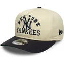 casquette-courbee-beige-et-bleue-marine-snapback-19twenty-heritage-new-york-yankees-mlb-new-era