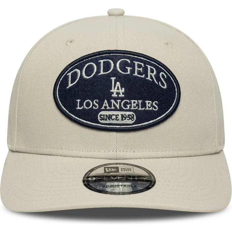 shapka-izvita-bezhov-snapbek-9seventy-stretch-snap-patch-na-los-angeles-dodgers-mlb-ot-new-era