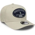 shapka-izvita-bezhov-snapbek-9seventy-stretch-snap-patch-na-los-angeles-dodgers-mlb-ot-new-era