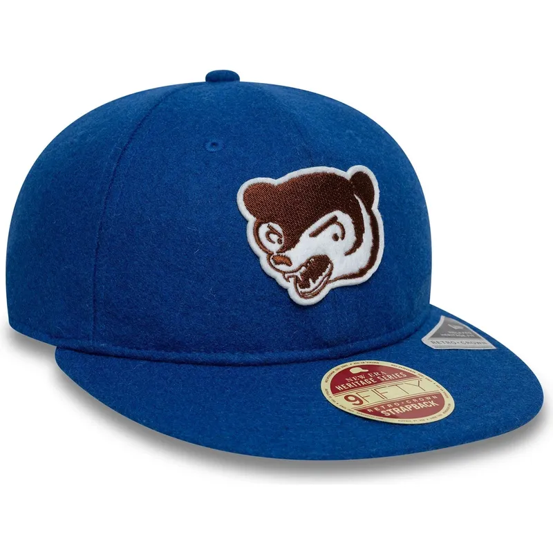 flad-bla-justerbar-9fifty-retro-crown-heritage-kasket-fra-chicago-cubs-mlb-af-new-era