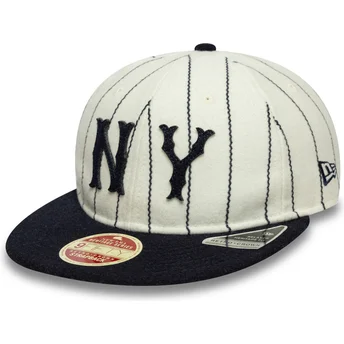 Gorra plana beige y azul marino ajustable 9FIFTY Retro Crown Heritage de New York Yankees MLB de New Era