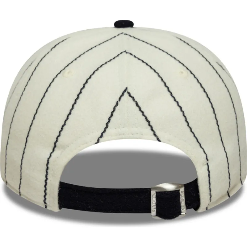 beige-und-marineblaue-verstellbare-flache-kappe-9fifty-retro-crown-heritage-der-new-york-yankees-mlb-von-new-era