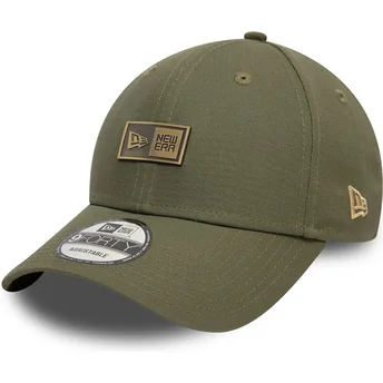 New Era Curved Brim 9FORTY Badge Green Adjustable Cap
