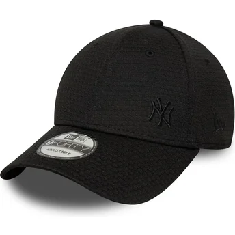 Sort curved snapback kasket med sort logo 9FORTY Flawless Mesh fra New York Yankees MLB fra New Era