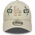 beige-verstellbare-kappe-mit-gebogenem-schirm-und-beigem-logo-9forty-icon-dragon-der-los-angeles-dodgers-mlb-von-new-era