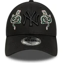 new-era-curved-brim-black-logo-9forty-icon-dragon-new-york-yankees-mlb-black-adjustable-cap