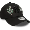 new-era-curved-brim-black-logo-9forty-icon-dragon-new-york-yankees-mlb-black-adjustable-cap