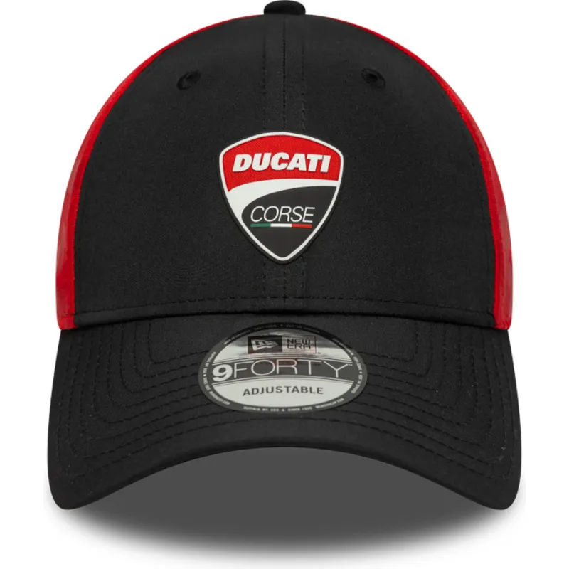 shapka-izvita-cherna-reguliruem-9forty-na-ducati-motor-motogp-ot-new-era