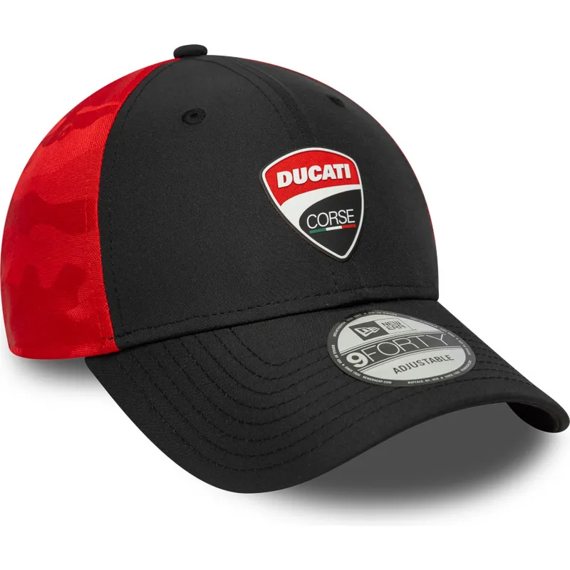 shapka-izvita-cherna-reguliruem-9forty-na-ducati-motor-motogp-ot-new-era