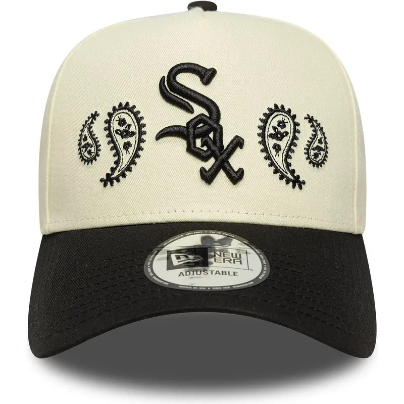 shapka-izvita-bezhov-snapbek-a-frame-paisley-na-chicago-white-sox-mlb-ot-new-era