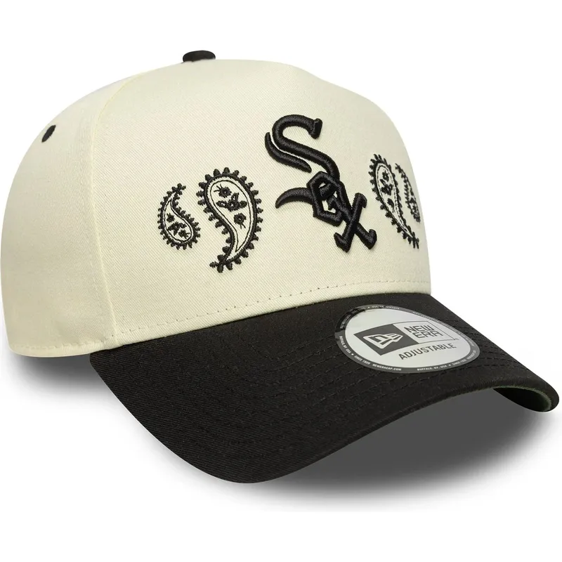 shapka-izvita-bezhov-snapbek-a-frame-paisley-na-chicago-white-sox-mlb-ot-new-era