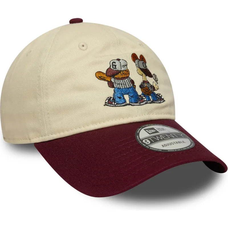 shapka-izvita-bezhov-reguliruem-9twenty-na-garfield-odie-ot-new-era