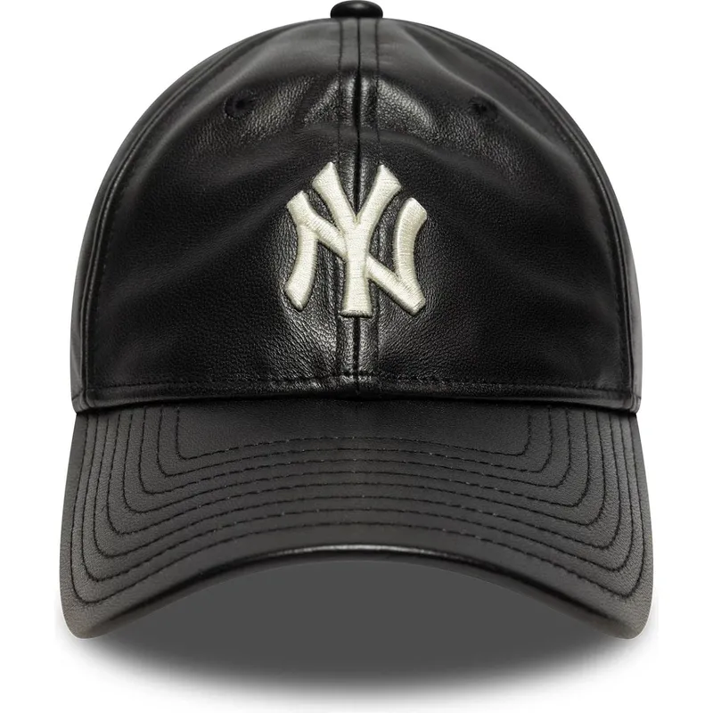 schwarze-verstellbare-9twenty-leder-cap-new-york-yankees-mlb-von-new-era