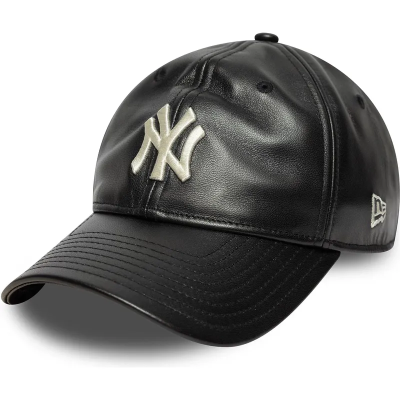 schwarze-verstellbare-9twenty-leder-cap-new-york-yankees-mlb-von-new-era