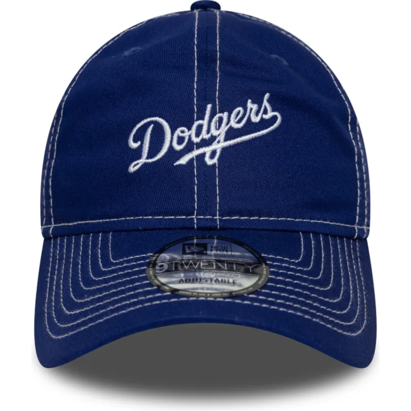 bla-justerbar-kurvet-kasket-9twenty-contrast-stitch-fra-los-angeles-dodgers-mlb-fra-new-era