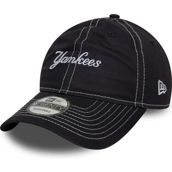 New Era Извита Козирка 9TWENTY Contrast Stitch New York Yankees MLB Тъмносиня Регулируема Шапка