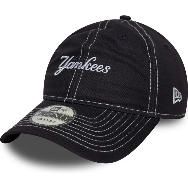 new-era-izvita-kozirka-9twenty-contrast-stitch-new-york-yankees-mlb-tmnosinya-reguliruema-shapka