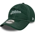 shapka-izvita-zelena-reguliruem-9twenty-contrast-stitch-na-oakland-athletics-mlb-ot-new-era