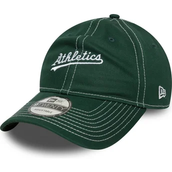 New Era Извита Козирка 9TWENTY Contrast Stitch Oakland Athletics MLB Зелена Регулируема Шапка