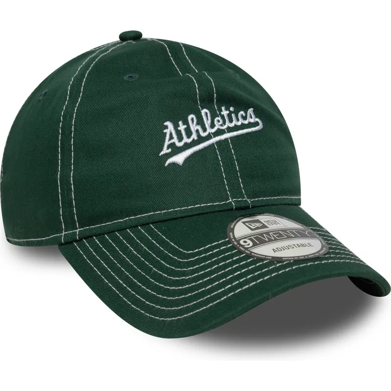 shapka-izvita-zelena-reguliruem-9twenty-contrast-stitch-na-oakland-athletics-mlb-ot-new-era