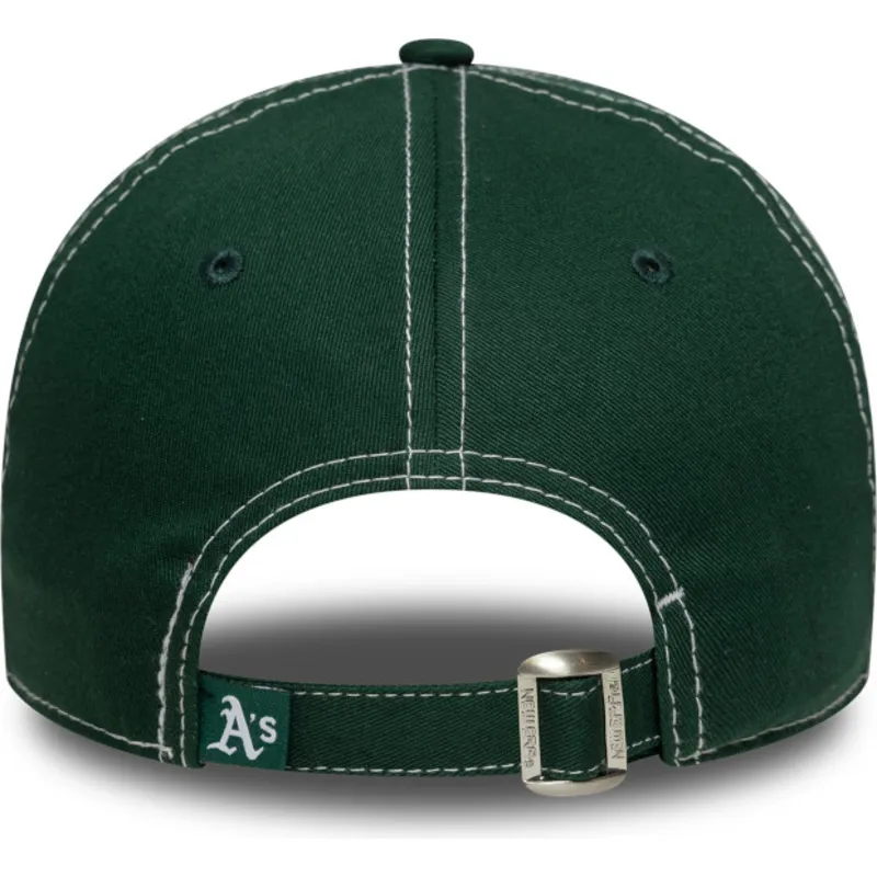 shapka-izvita-zelena-reguliruem-9twenty-contrast-stitch-na-oakland-athletics-mlb-ot-new-era