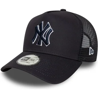 New Era Navy Blue Logo A Frame Outline New York Yankees MLB Navy Blue Trucker Hat