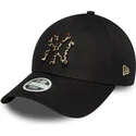 shapka-izvita-cherna-reguliruem-9forty-leopard-infill-na-new-york-yankees-mlb-ot-new-era
