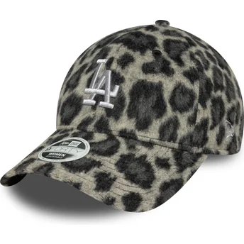 Verstellbare schwarze Damen-Cap 9FORTY Cosy Animal Los Angeles Dodgers MLB von New Era