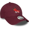 justerbar-bordeaux-buet-kasket-til-kvinder-9twenty-phrase-spicy-fra-new-era