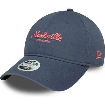 New Era Извита Периферия Дамска 9TWENTY City Nashville Синя Регулируема Шапка