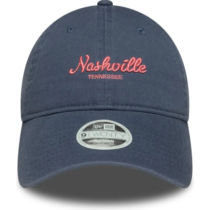 blaue-verstellbare-curved-cap-fur-damen-9twenty-city-nashville-von-new-era
