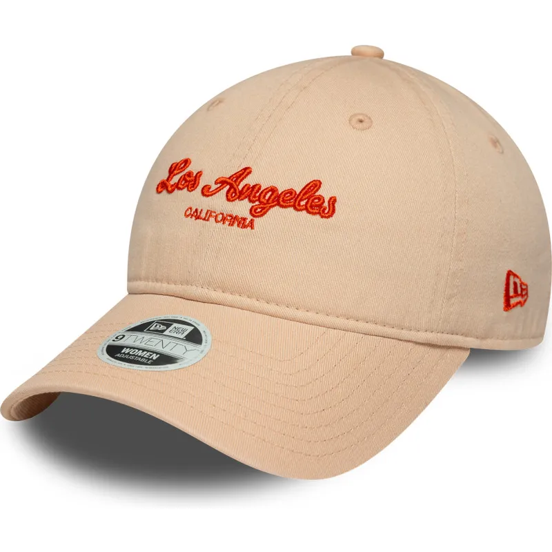 new-era-los-angeles-city-9twenty-justerbar-lyserod-kvindekasket-med-buet-skygge
