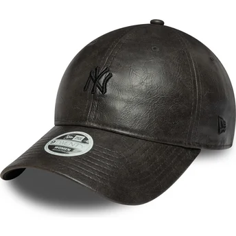 Casquette courbée noire ajustable pour femme avec logo noir 9TWENTY Tonal New York Yankees MLB New Era