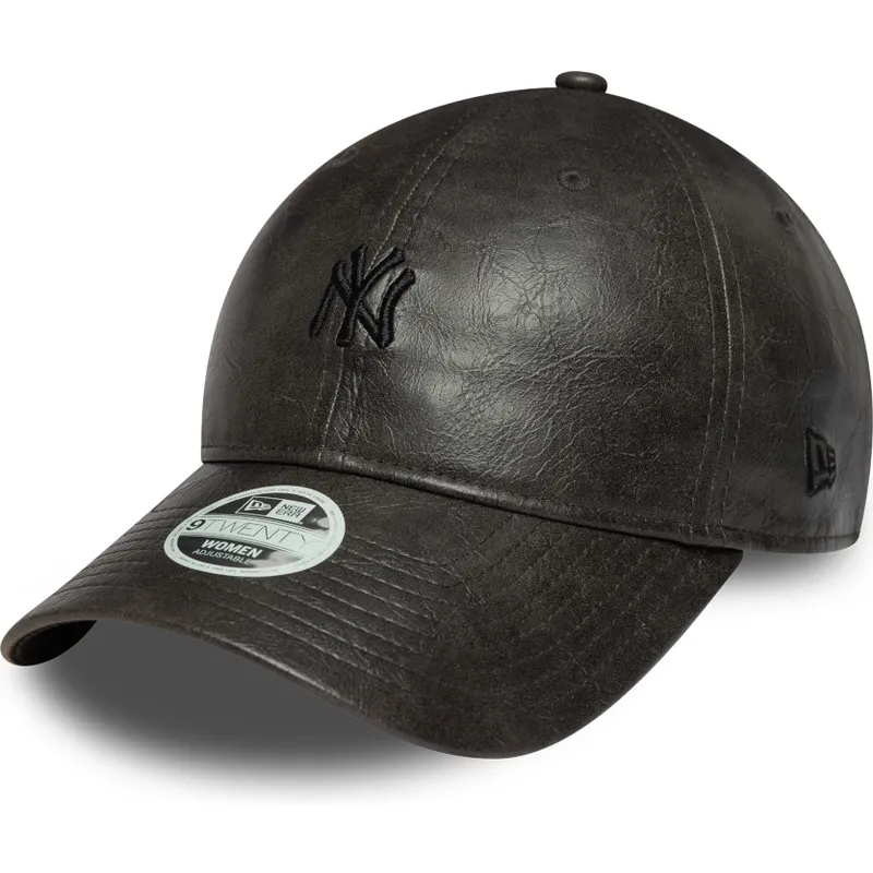 schwarze-gebogene-verstellbare-damenkappe-mit-schwarzem-logo-9twenty-tonal-der-new-york-yankees-mlb-von-new-era
