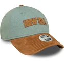 new-era-curved-brim-women-9twenty-western-pin-blue-and-brown-adjustable-cap