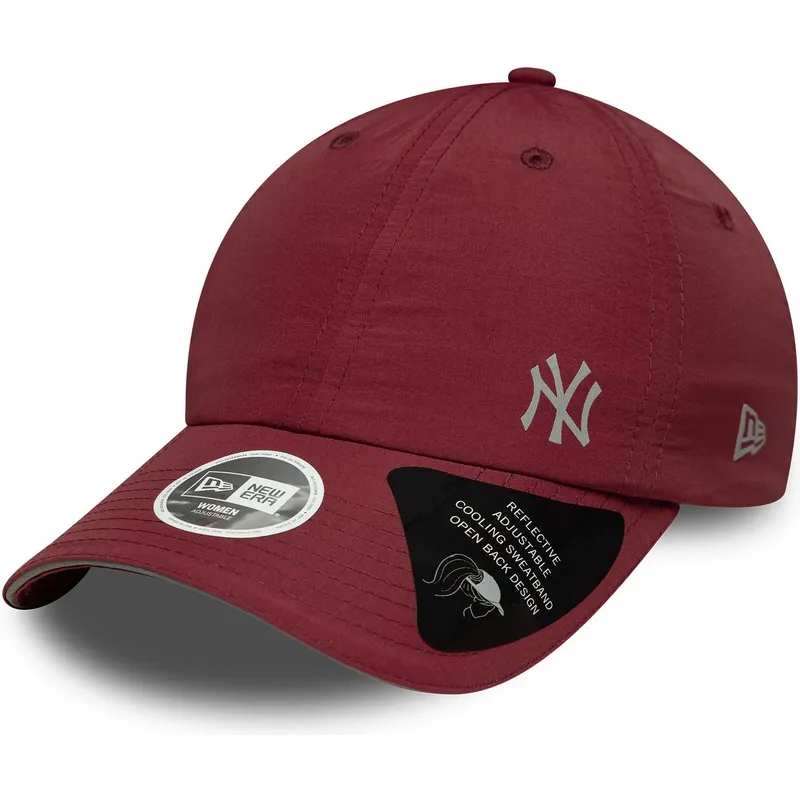 new-era-new-york-yankees-mlb-open-back-flawless-justerbar-bordeaux-kvindekasket-med-buet-skygge