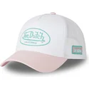 hvid-og-lyserod-3d-pi-trucker-kasket-fra-von-dutch