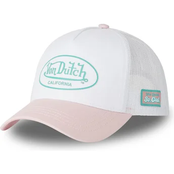 Von Dutch 3D PI weiße und rosa Trucker-Kappe