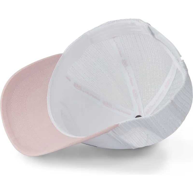 hvid-og-lyserod-3d-pi-trucker-kasket-fra-von-dutch