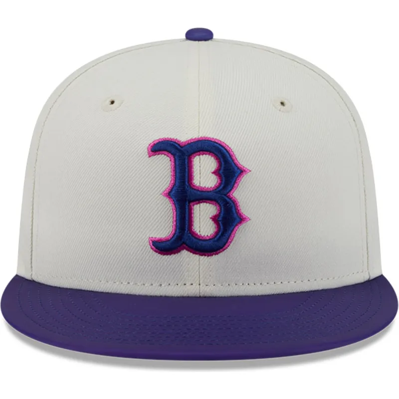 beige-og-violet-justeret-59fifty-clr-dvlp-flad-kasket-fra-boston-red-sox-mlb-fra-new-era