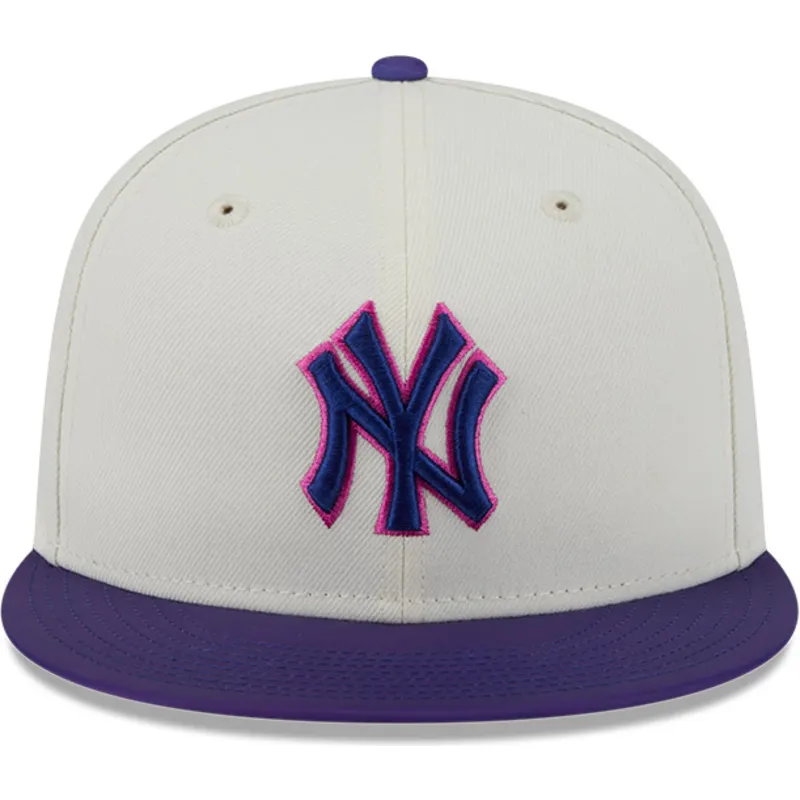 beige-og-violet-justeret-59fifty-clr-dvlp-flad-kasket-fra-new-york-yankees-mlb-fra-new-era