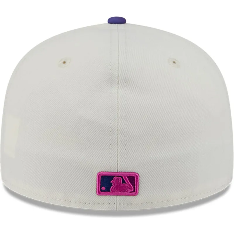 beige-og-violet-justeret-59fifty-clr-dvlp-flad-kasket-fra-new-york-yankees-mlb-fra-new-era