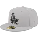 graue-flache-angepasste-59fifty-cracked-kappe-der-los-angeles-dodgers-mlb-von-new-era