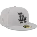graue-flache-angepasste-59fifty-cracked-kappe-der-los-angeles-dodgers-mlb-von-new-era