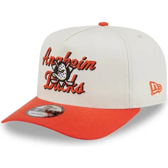 Καπέλο καμπύλο μπεζ και πορτοκαλί snapback 9FIFTY A Frame Chainstitch των Anaheim Ducks NHL από τη New Era