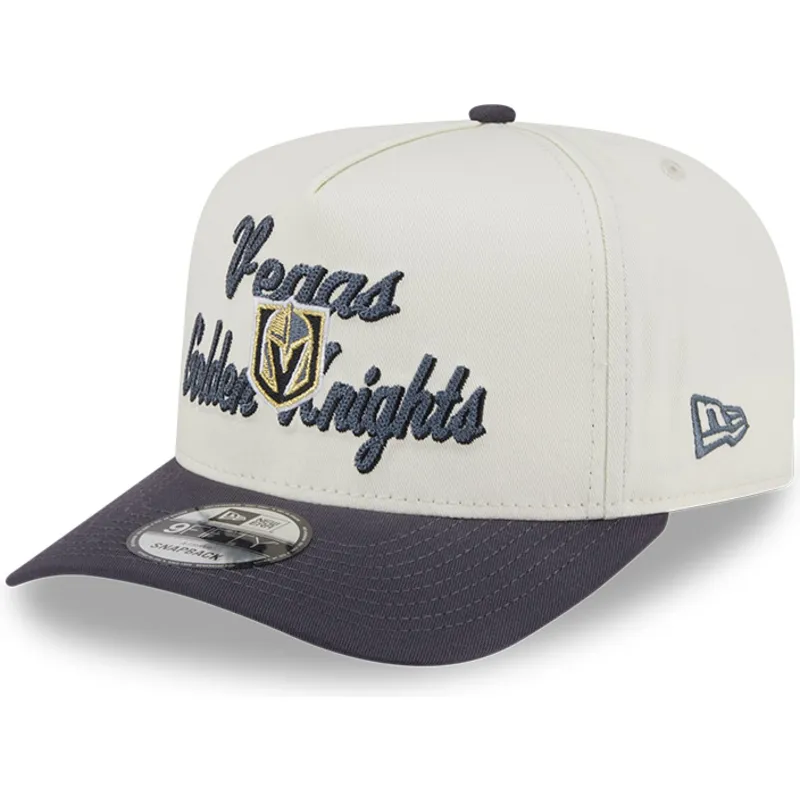 beige-og-gra-buet-snapback-9fifty-a-frame-chainstitch-kasket-fra-vegas-golden-knights-nhl-fra-new-era