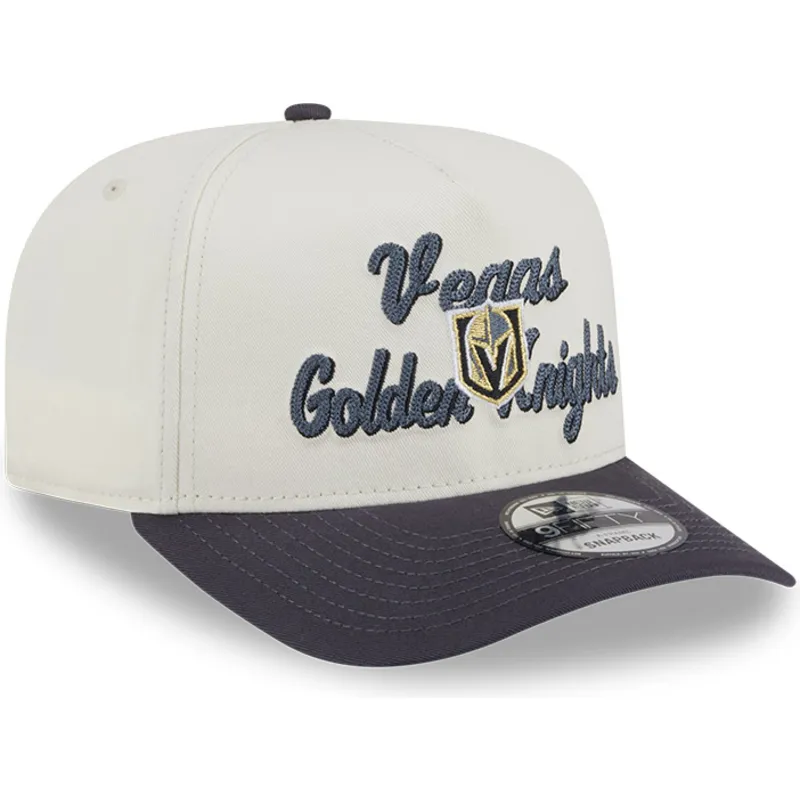beige-og-gra-buet-snapback-9fifty-a-frame-chainstitch-kasket-fra-vegas-golden-knights-nhl-fra-new-era